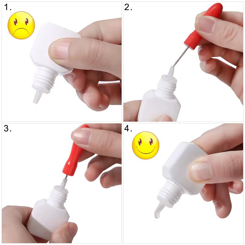 Bouteille de colle universelle pour cils, aiguille de blocage de remplacement, Extension de cils, tê
