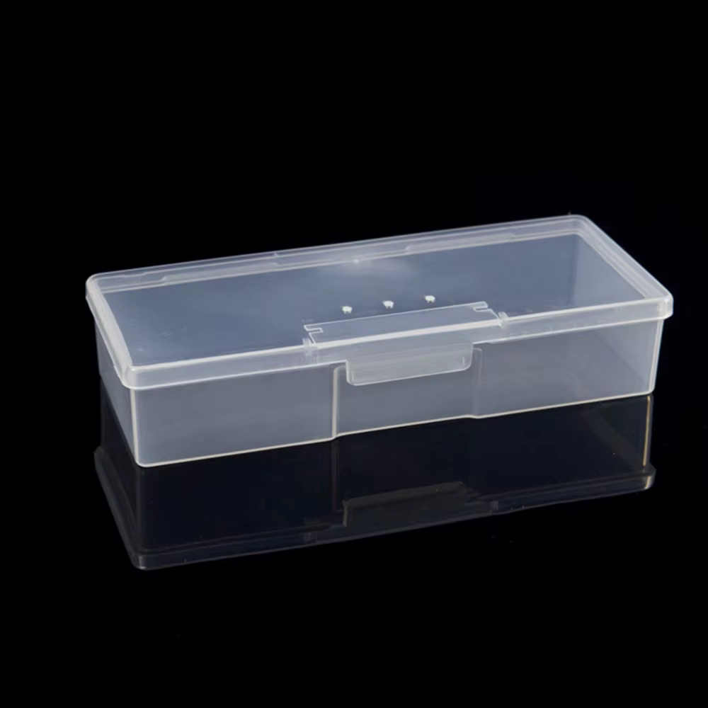 Boîte de rangement rectangulaire en plastique Transparent pour Nail Art, 1 pièce, boîte de rangement