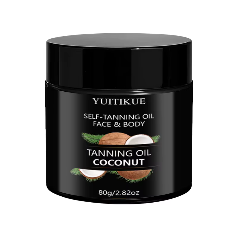 Huile autobronzante à la noix de coco Yuitikue, 80g, huile bronzante pour le visage et le corps, pou