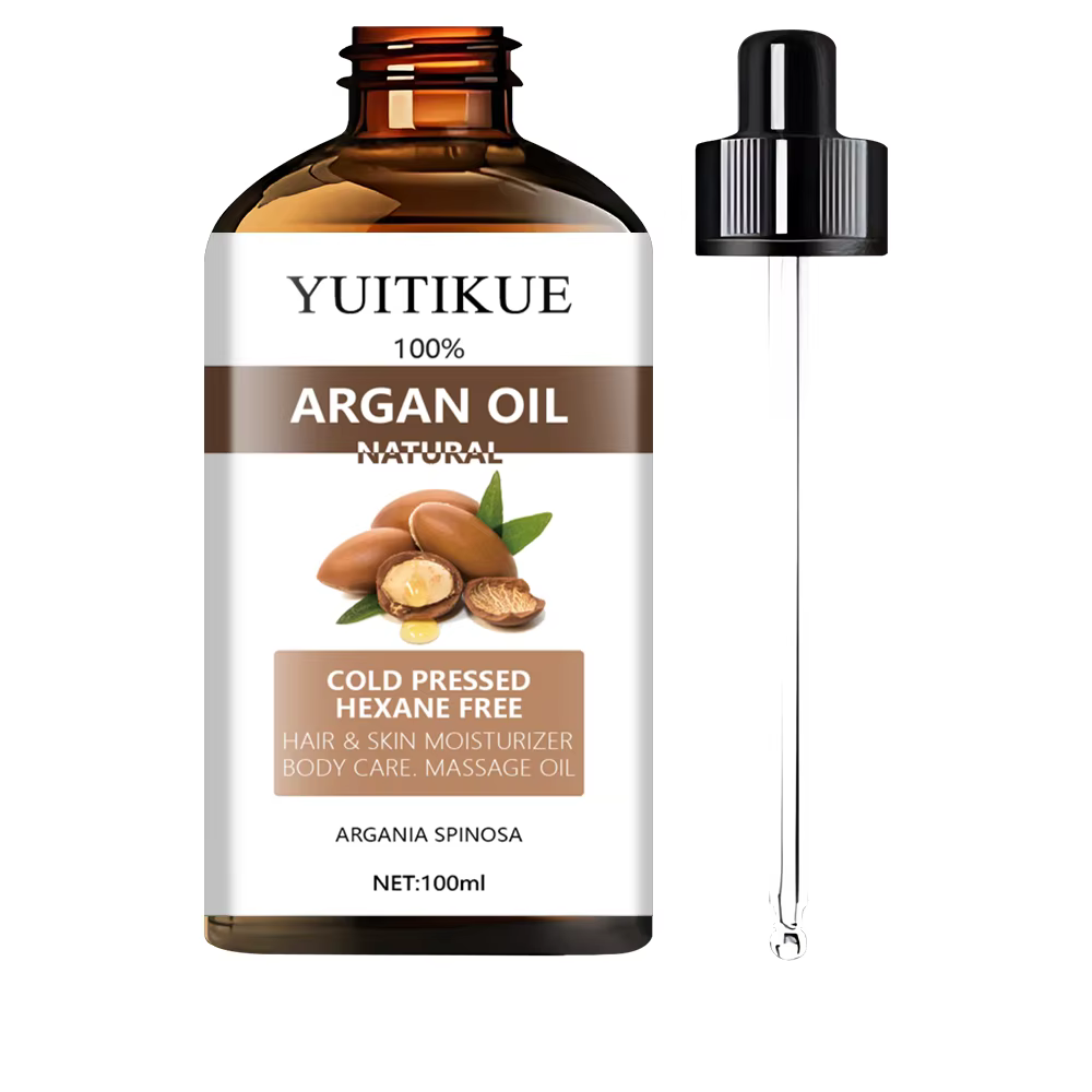 Huile d'Argan 100% Naturelle YUITIKUE | Pressé à froid, sans hexane, pour les soins des cheveux, d