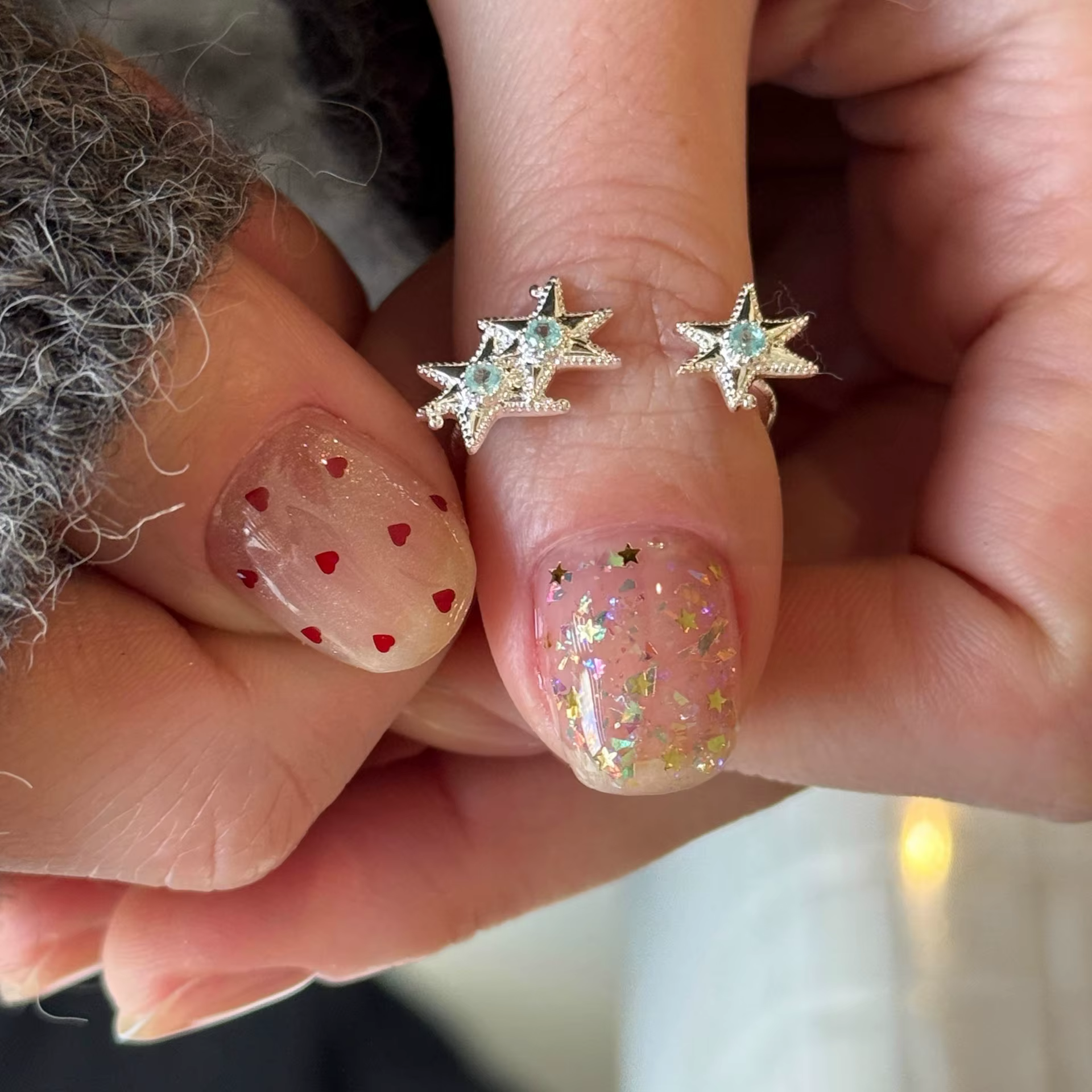 Mini étoile rouge foncé, accessoires pour ongles à paillettes, brillants, faits à la main, portables