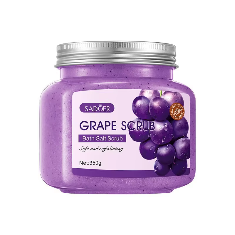 Gommage au sel de bain de raisin 350g, exfoliant, hydratant, lissant, exfoliant pour le visage et le
