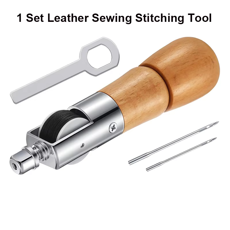 1 ensemble d'outils de couture de cuir, Machine à coudre à la main, fil ciré, bord artisanal du cuir