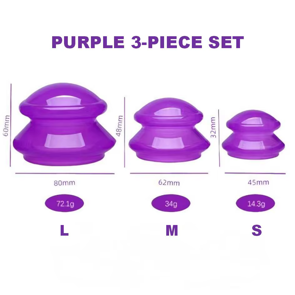 Kit de ventouses en silicone pour thérapie par aspiration, massage corporel et facial, anti-cellulit