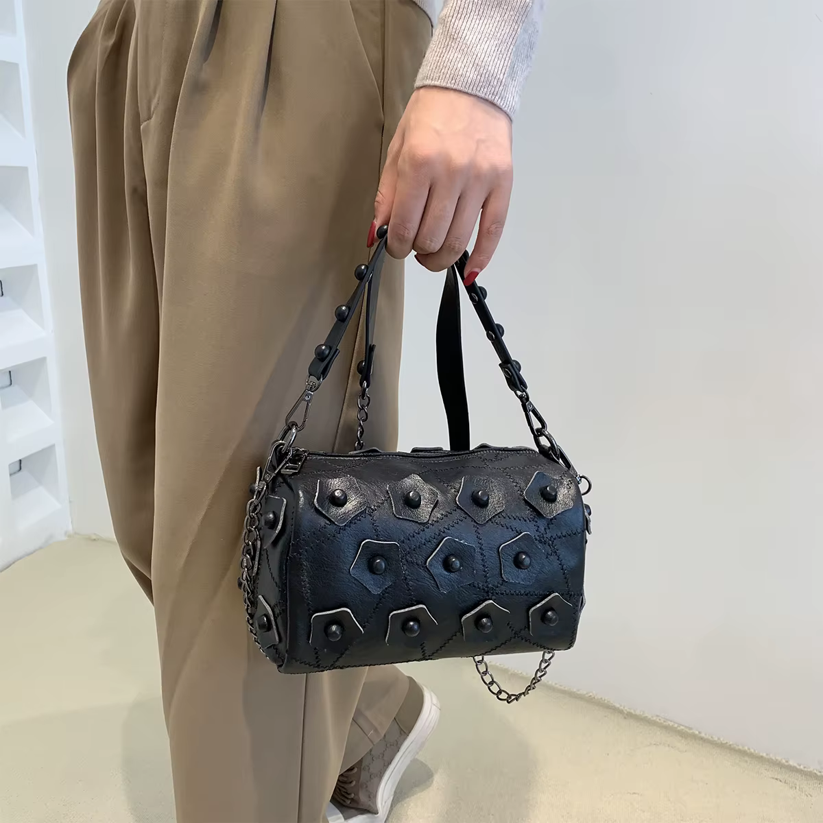 Sac à main en cuir souple pour femme, sac à bandoulière, pochette pour téléphone portable, petit sac