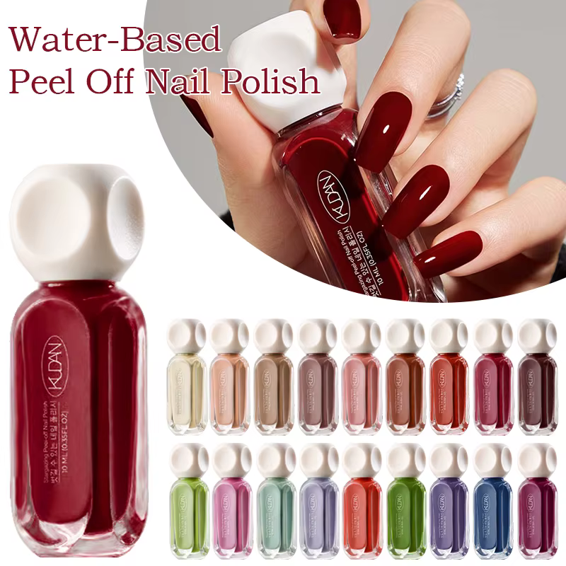 Vernis à ongles coloré à base d'eau, 10ml, pas besoin de lampe, rouge, rose, paillettes, Nail Art, t