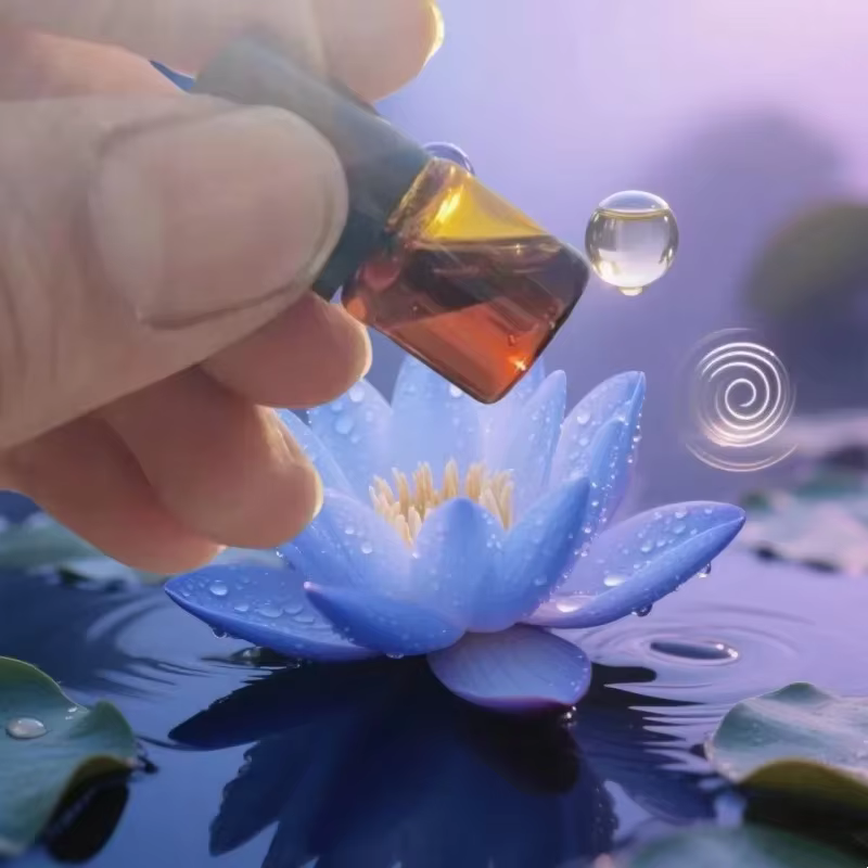 Huile de Lotus Bleu 100 % Bio |   Qualité supérieure |   Pour les soins de la peau, le soulagement d