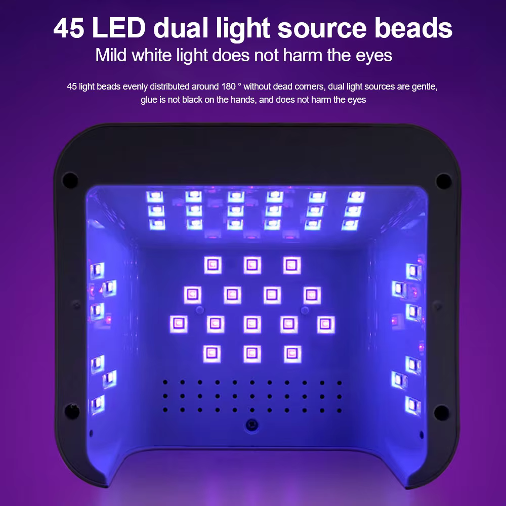Sèche-ongles haute puissance avec écran LCD intelligent, lampe UV 45LED, séchage du gel, base parfai