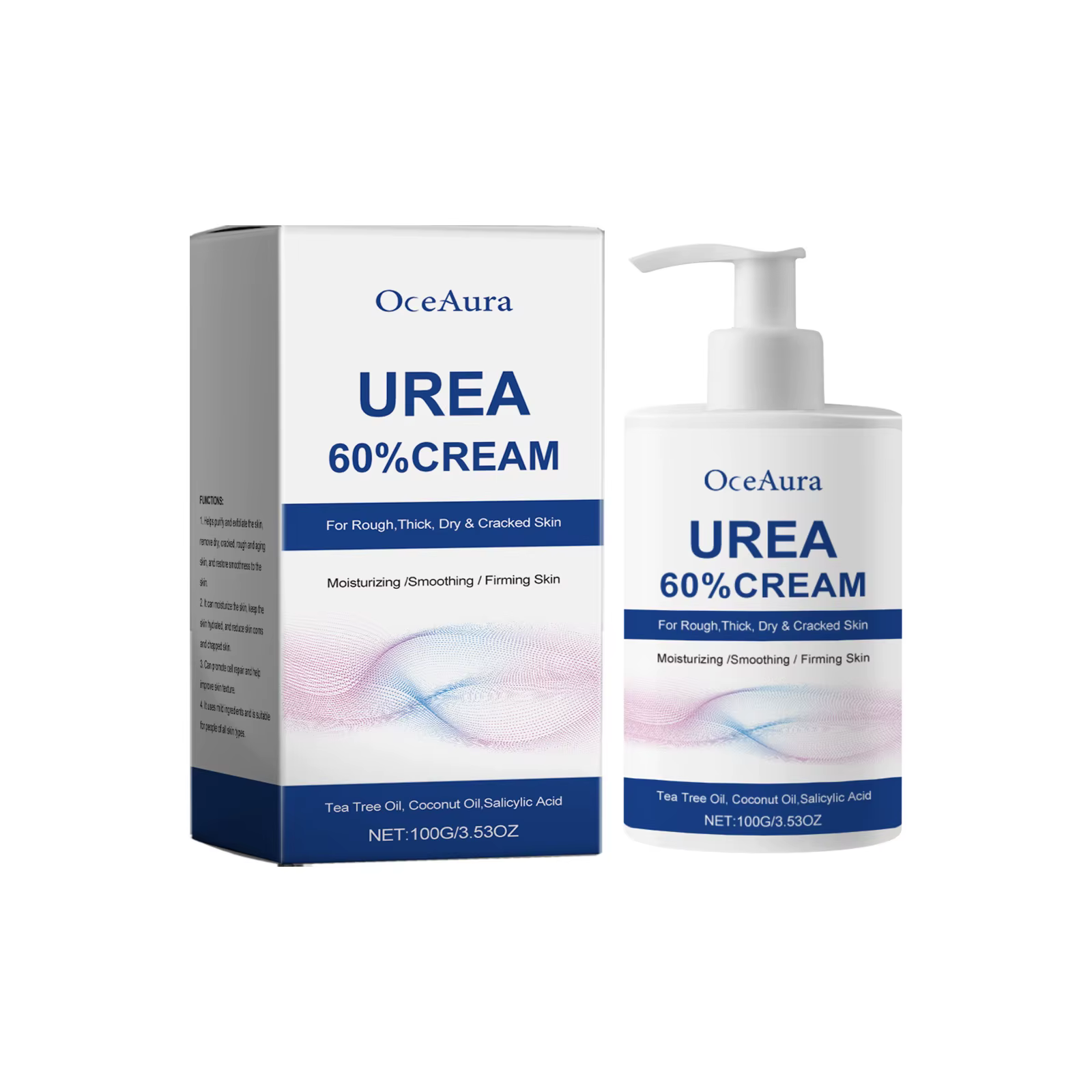 Crème pour les pieds à l'urée OceAura 60% hydratante longue durée, exfoliante, apaisante pour la pea