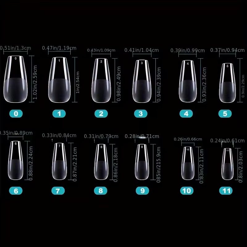 Embouts d'ongles en Gel doux, 600 pièces, cercueil à couverture complète, ovale en amande Ultra cour