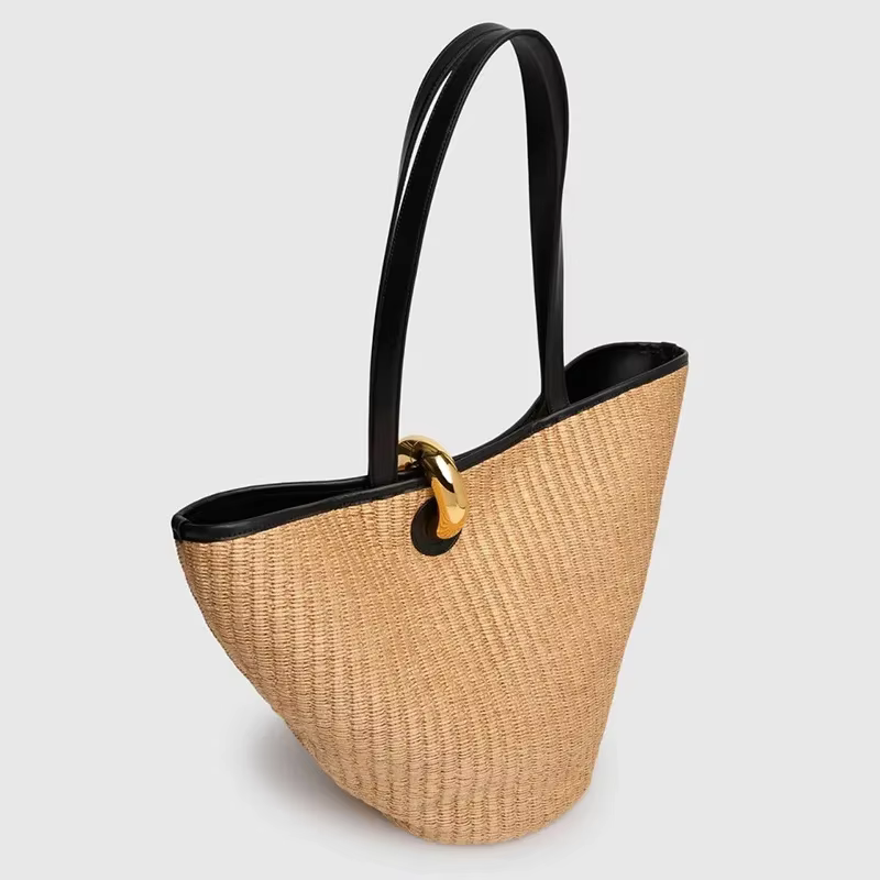 Sacs à main tissés en paille pour femmes, sac de plage de bord de mer de voyage fait à la main, sac 