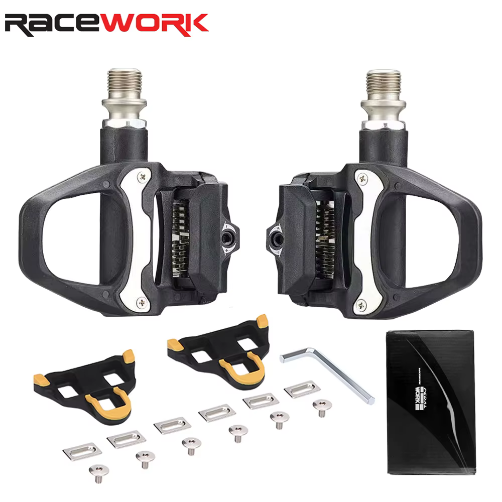 RACEasy-Pédales de vélo de route à roulements scellés, ultra-légères, en nylon, système éventuelles 