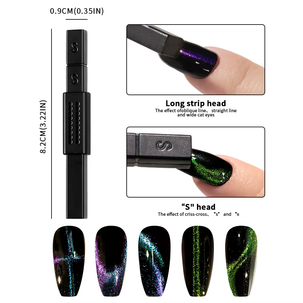 Ensemble de stylos baguette magnétique pour Nail Art, pour peinture sur Gel œil de chat 3D, baguette
