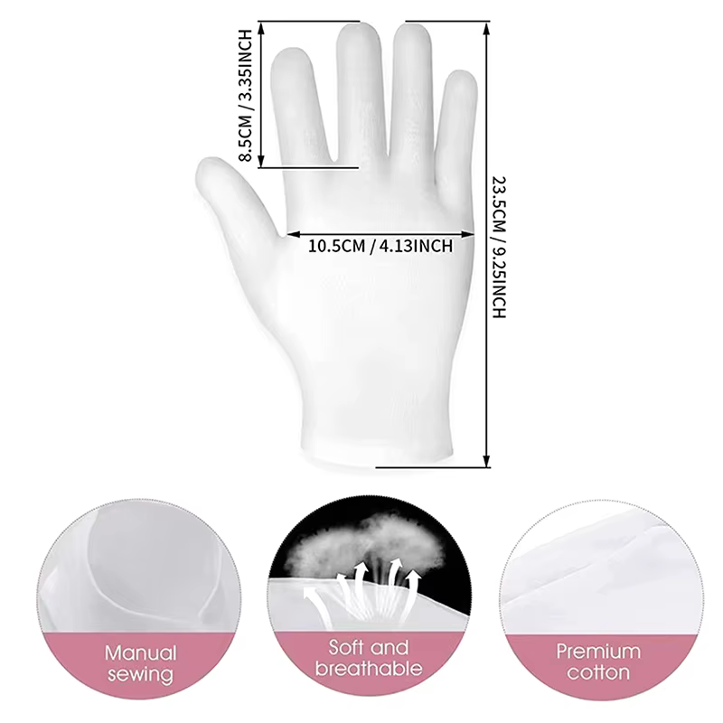 Gants hydratants en coton doux pour les mains sèches et craquelées, Lotion de traitement de Spa pour