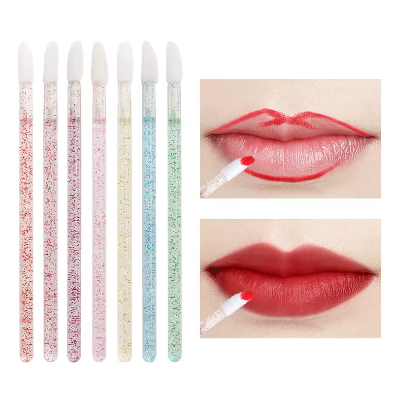 Brosse à lèvres en cristal, applicateur de brillant à lèvres, baguettes, vente en gros pour Kits d'o