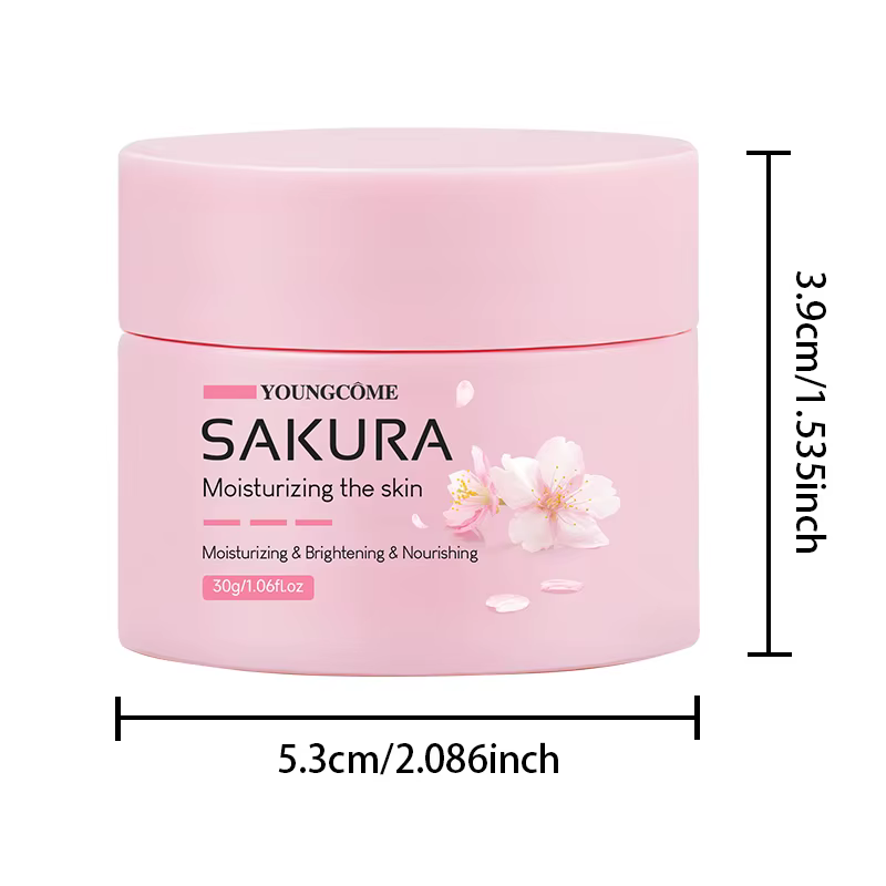 Crème à l'essence Sakura, hydratant pour le visage aux fleurs de cerisier pour peaux sèches et rugue