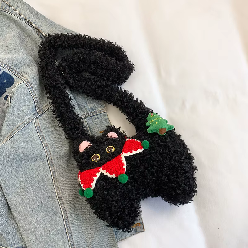 Sac à main chat mignon pour femme, sac à bandoulière Kawaii, petit sac à main pour téléphone, peluch