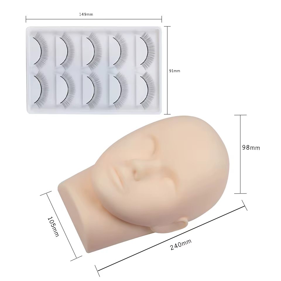 Tête de Mannequin pour extension de cils, kit de formation avec paupières amovibles, têtes de modèle