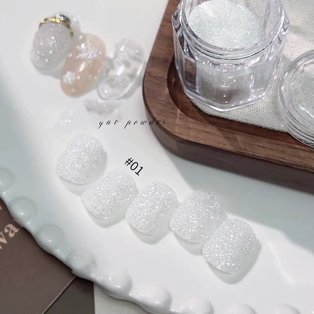Poudre à ongles diamantée argentée 5g - Pigment pailleté ultra fin pour ongles en acrylique et en ge
