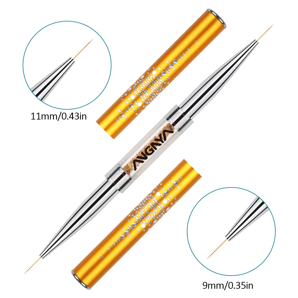 BQAN Double pinceau à ongles pour dessin, traçage de lignes, stylo de peinture, outils de manucure, 