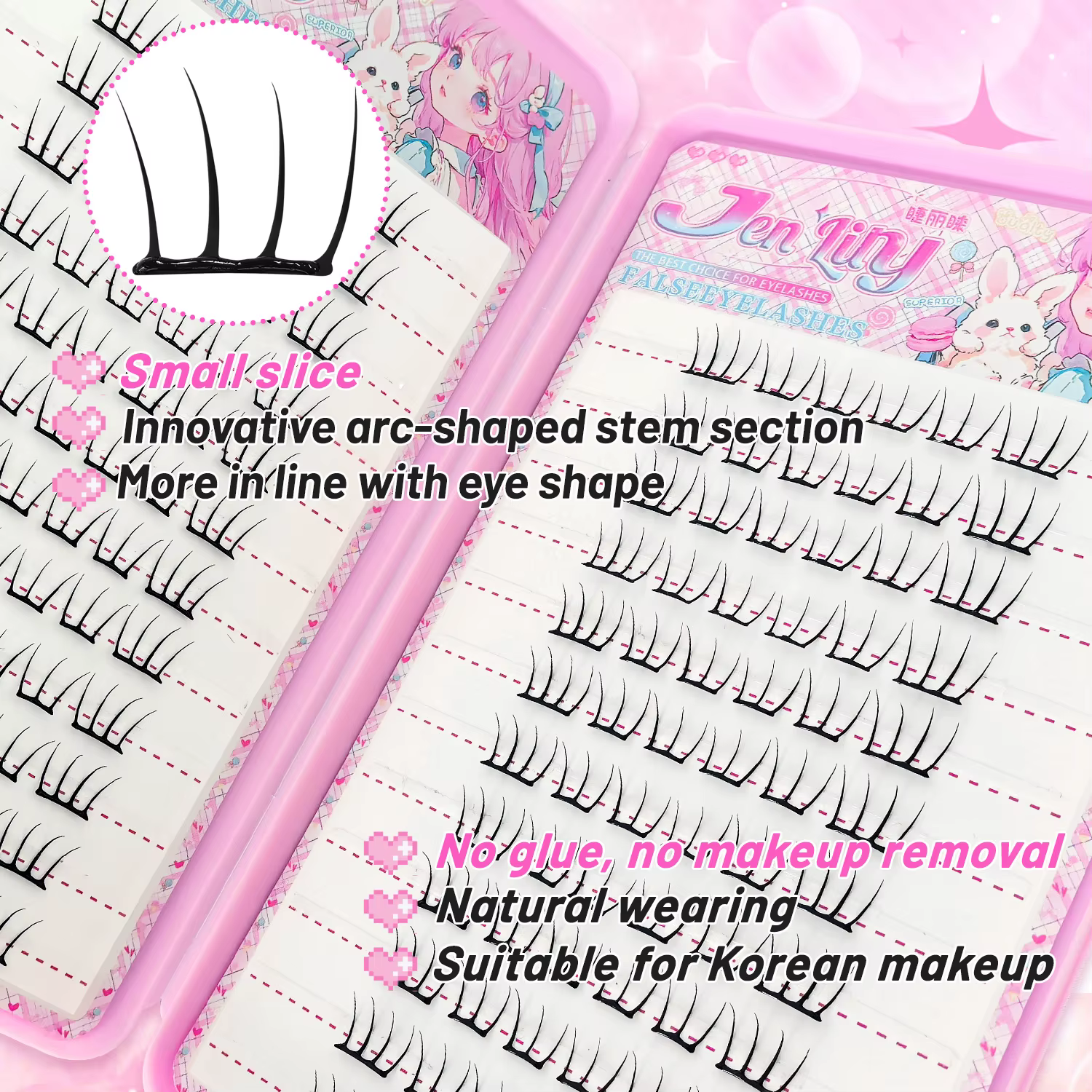 【Style K-pop 2.0】Faux cils autocollants - Pas besoin de colle, faciles à porter en quelques secondes