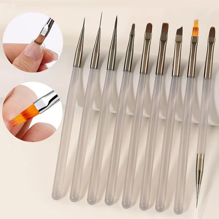 Ensemble de brosses à ongles en acrylique pour Gel UV, Extension de pointes d'ongles, outils de Salo
