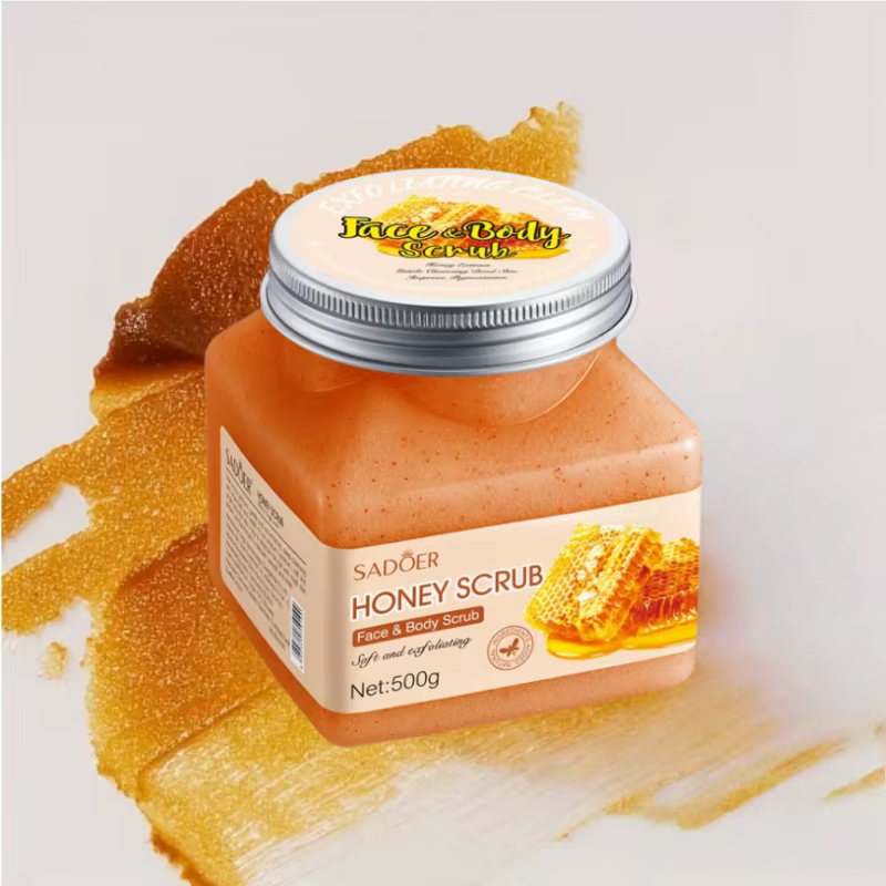 Gommage exfoliant et nettoyant au miel 500g, riche en extrait de miel, avec un arôme charmant, un pa