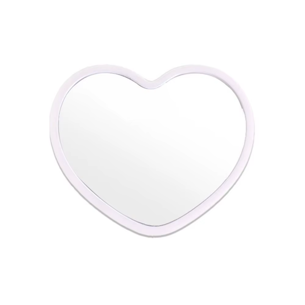 Miroir moderne simple face en forme de coeur, petit miroir à main haute définition, miroir de maquil