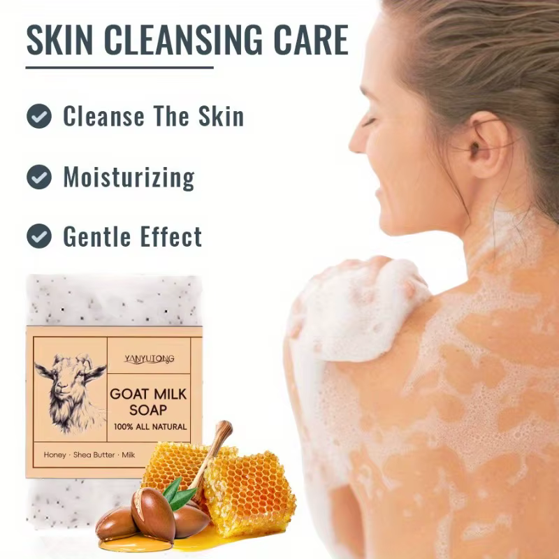 Savon au lait de chèvre 100g, nettoie la peau, nettoie et fait prendre un bain aux peaux, adapté à t