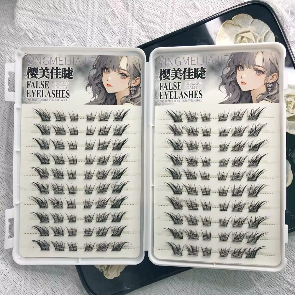 Faux-cils auto-adhésifs sans colle, grande capacité, œil de renard moelleux, Volume naturel, réutili