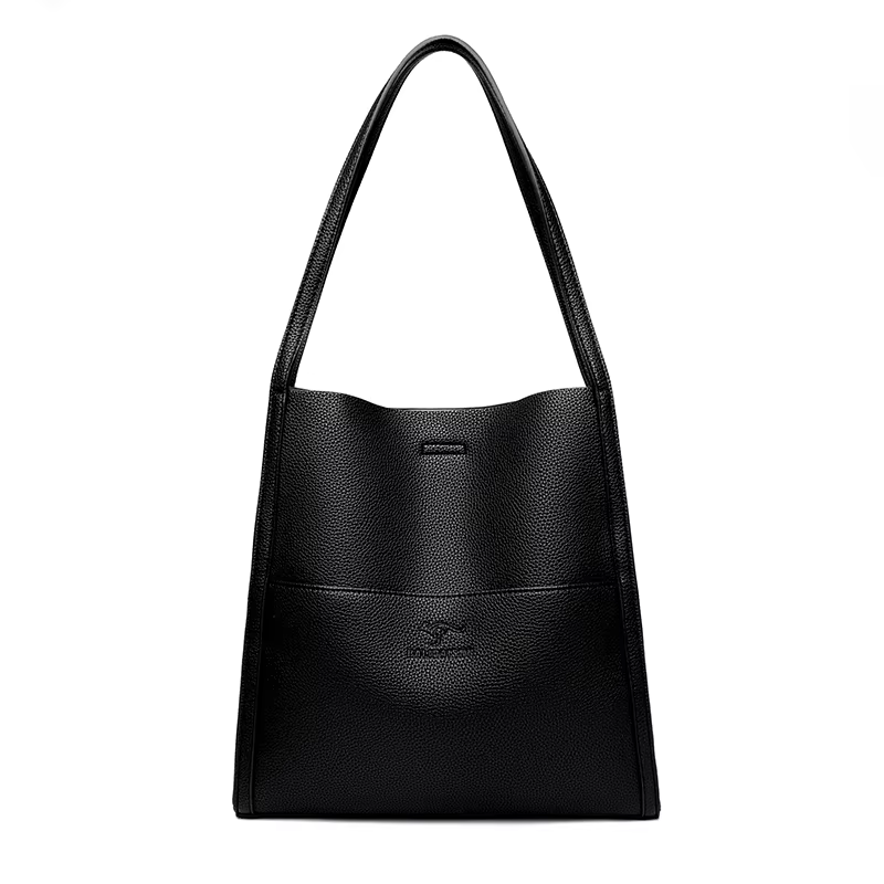 Sac à bandoulière en cuir véritable pour femme, sac à main 3 couches, sac fourre-tout initié, sac à 