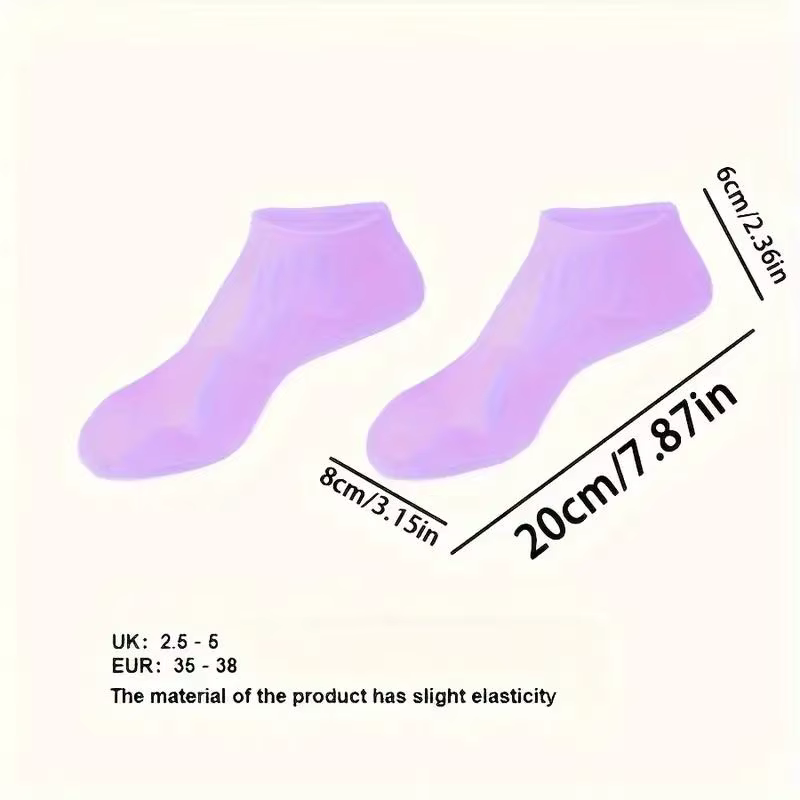 1 paire de chaussettes hydratantes en silicone pour pieds secs et craquelés, chaussettes de soin des