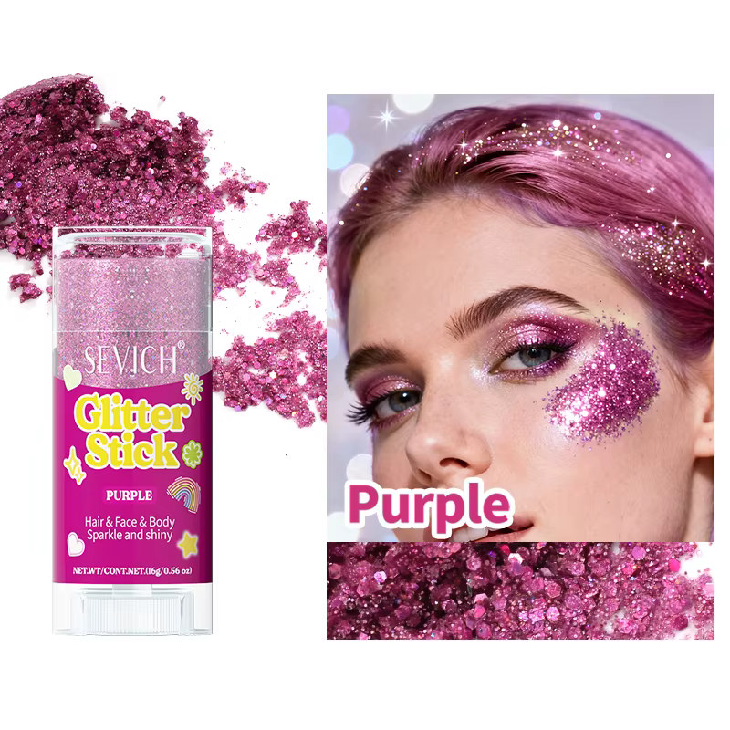 Bâton de paillettes pour le corps, gel brillant pour cheveux, visage et corps, maquillage pour festi