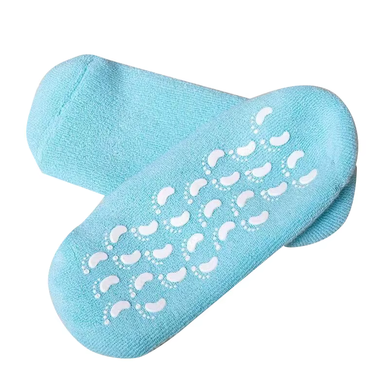 1 paire de chaussettes et gants hydratants multicolores pour les pieds secs et gercés, soin nourriss