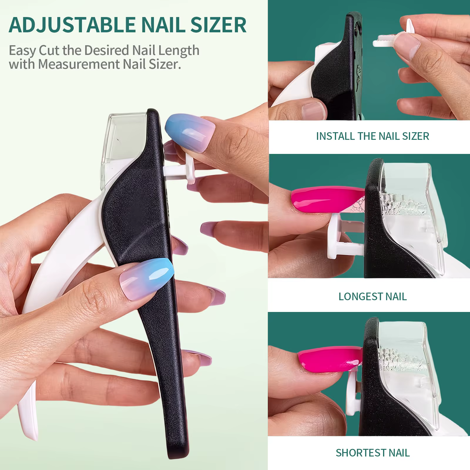 Nailpop coupe-ongles en forme de U acrylique faux ongles ciseaux pointe d'ongle coupe-bord manucure 