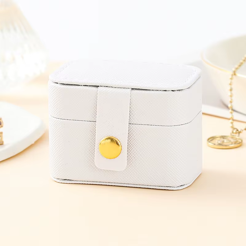 Mini Portable petit sac de rangement de bijoux voyage Simple en cuir anneau collier boucles d'oreill