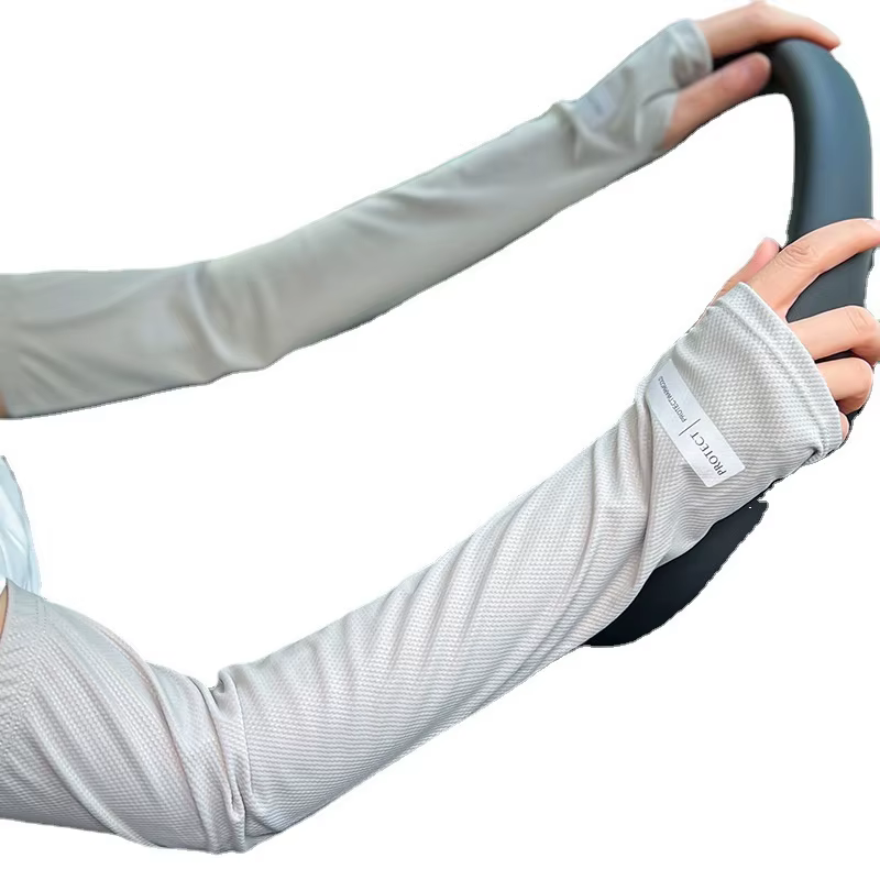 Ensemble de manchons de Protection solaire en soie glacée pour hommes, manchons de bras de conduite