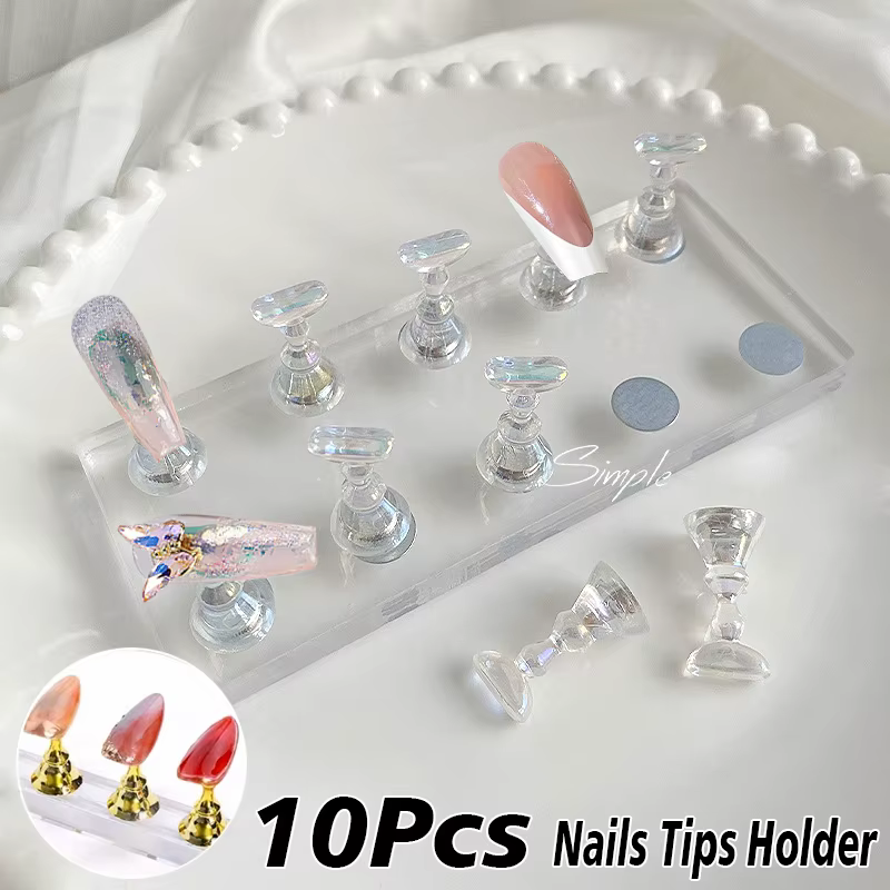 Support magnétique Transparent pour faux ongles Aurora, 10/5 pièces, présentoir à pression pour pein