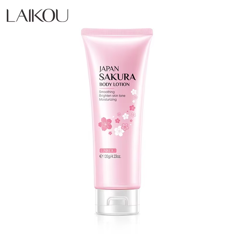 Lait corporel à la fleur de cerisier Laikou, hydratant et réparateur, soin des peaux gercées en hive