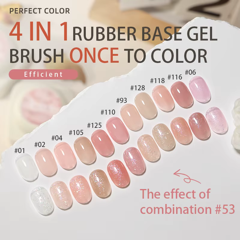 Vernis à ongles 4 en 1, couleur parfaite, 20g, 12 couleurs, Base en caoutchouc, Extension pour brico