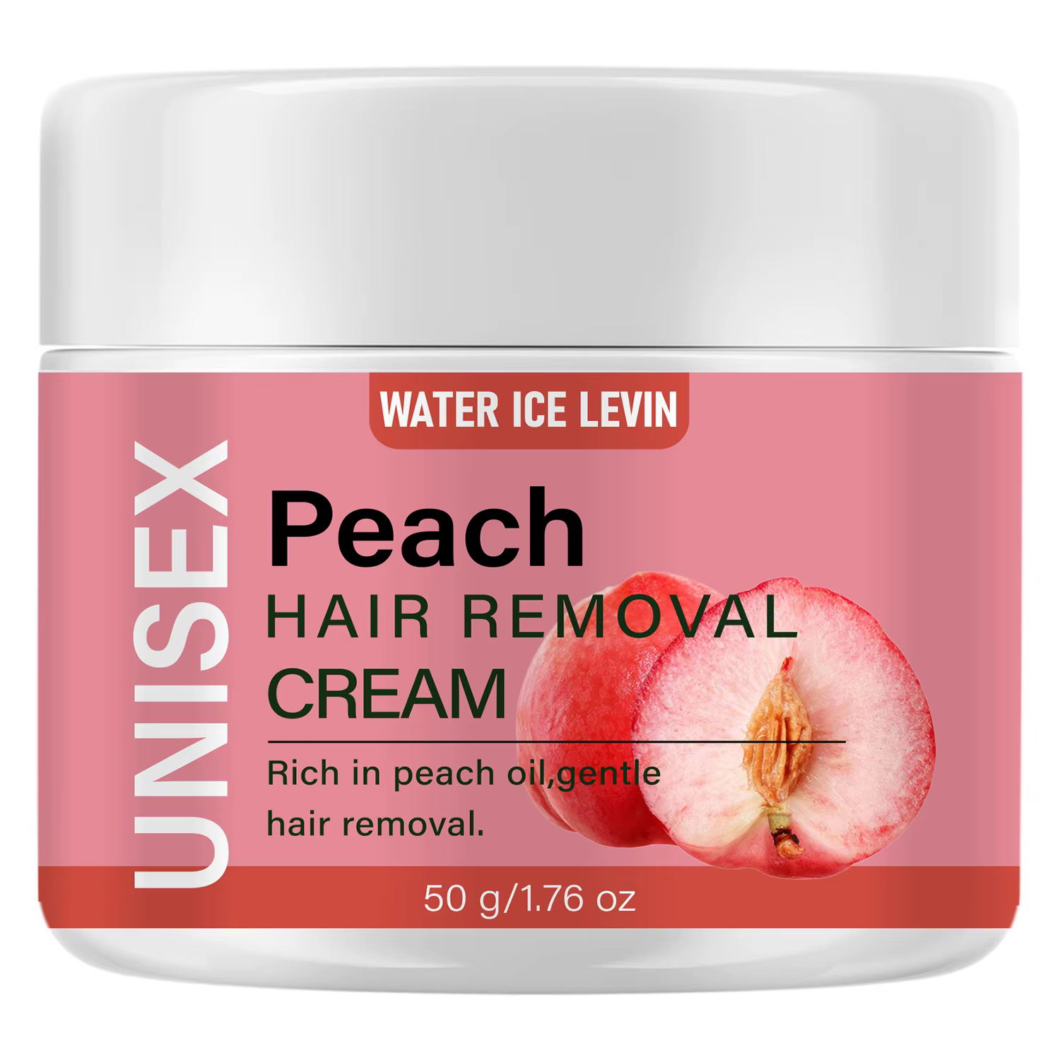 WATER ICE LEVIN Crème Dépilatoire à la Pêche, Douce Crème Dépilatoire pour le Corps, Hydratante à l'