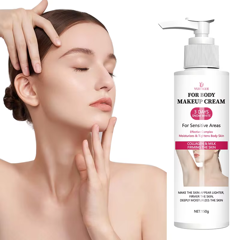 YUITIKUE Crème Corporelle Éclaircissante 3 Jours Effet Neige 150g - avec Collagène & Lait, Hydrate, 