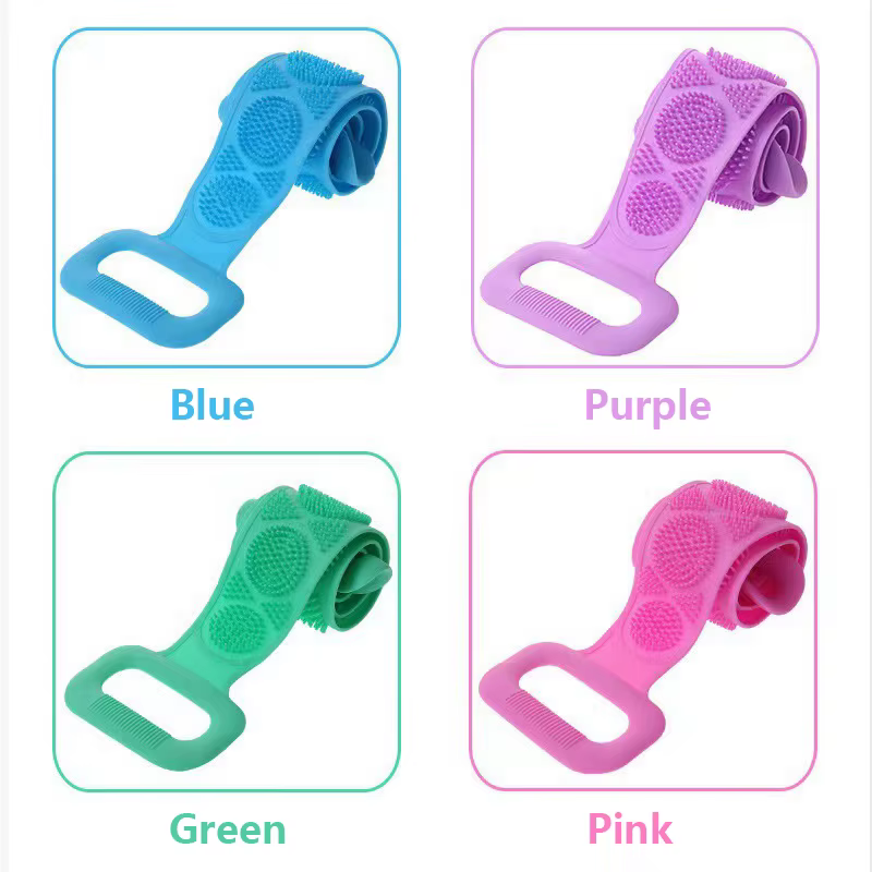 1 éponge de massage exfoliante en silicone pour le dos, brosse de douche pour le corps, éponge de ba