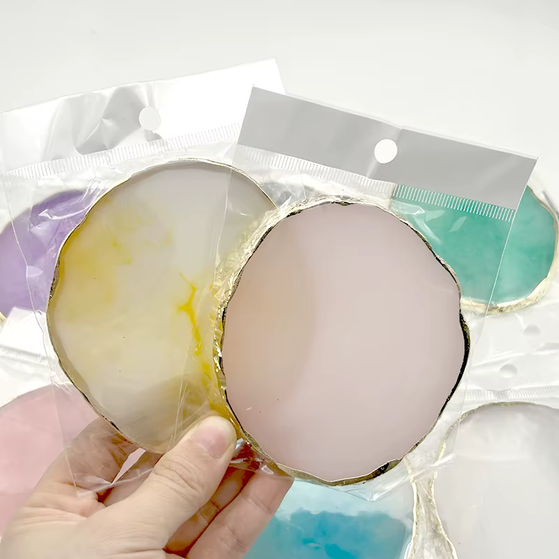 Palette ronde de couleur pour ongles, pierre d'agate en résine, vernis Gel, mélange de dessin, plaqu