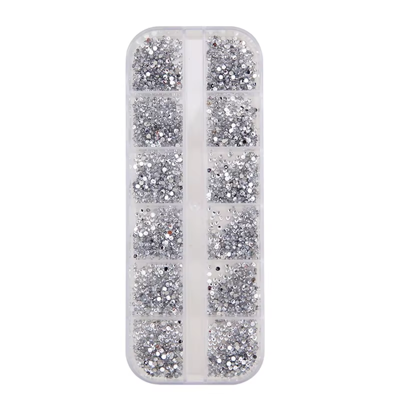 Strass argentés transparents, 3000 pièces, 1.5mm, paillettes rondes pour Nail Art, décorations DIY,