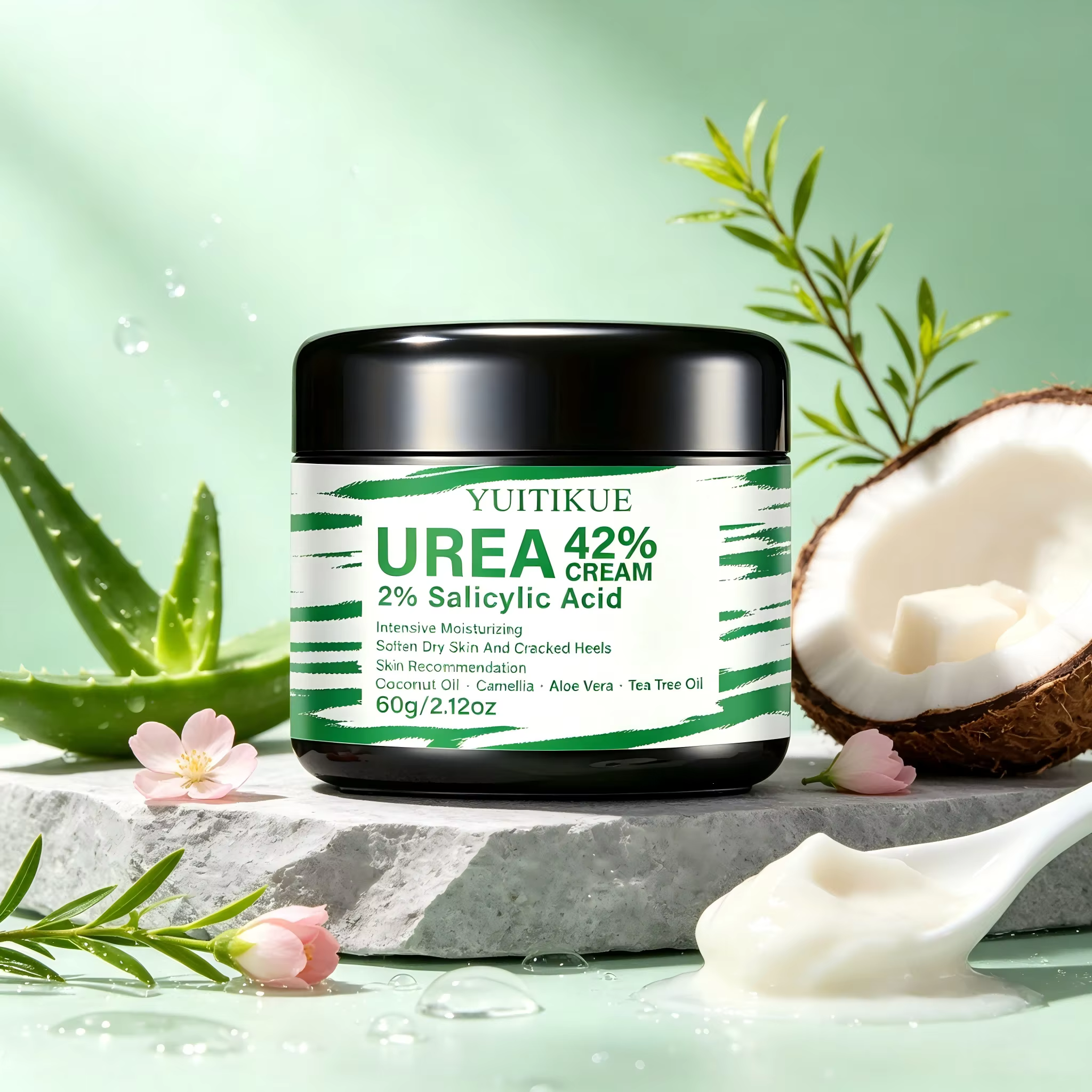 Crème pour les pieds YUITIKUE à 42% d'urée, 2% d'acide salicylique, hydratant profond pour les talon