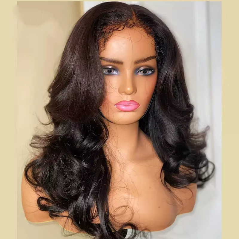 Perruque Lace Closure Wig 250% naturelle, Body Wave, cheveux vierges, 13x6, perruque Lace Front Wig,