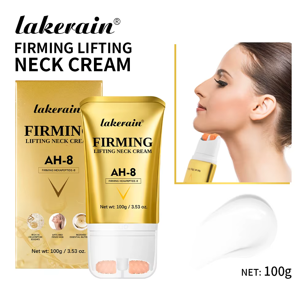 La crème pour le cou raffermissante et non collante AH-8 hydrate en profondeur, lisse et raffine la