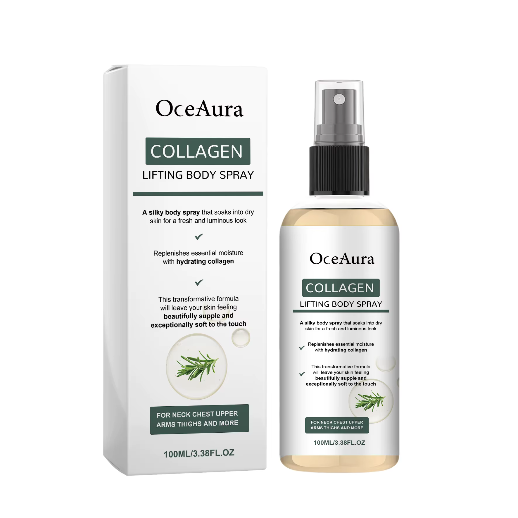 Spray Corporel Hydratant Lissant au Collagène – Apaise la Peau Sèche, Absorption Rapide, Soin Longue