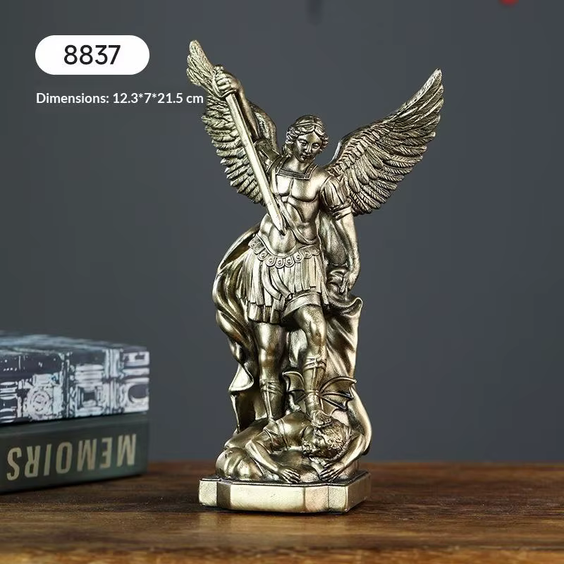 Statue de Saint-Michael pour la Protection de la maison, Sculpture de Saint catholique, idée cadeau